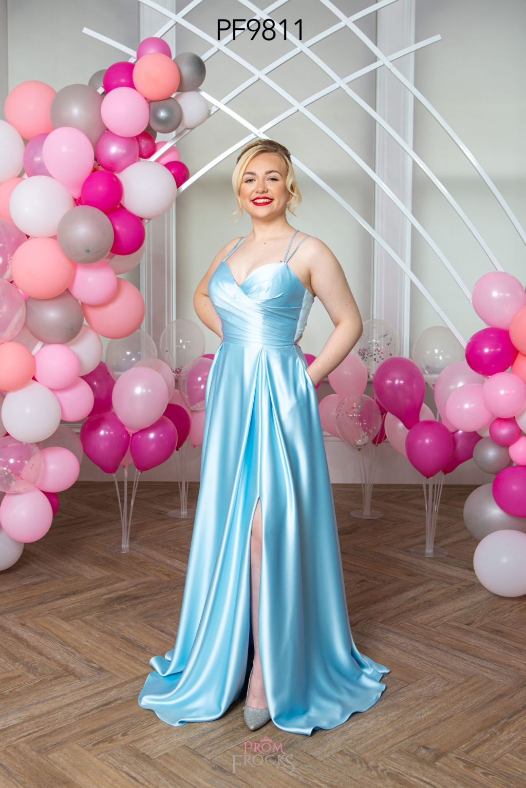 PF9811 PALE BLUE PROM/EVENING DRESS