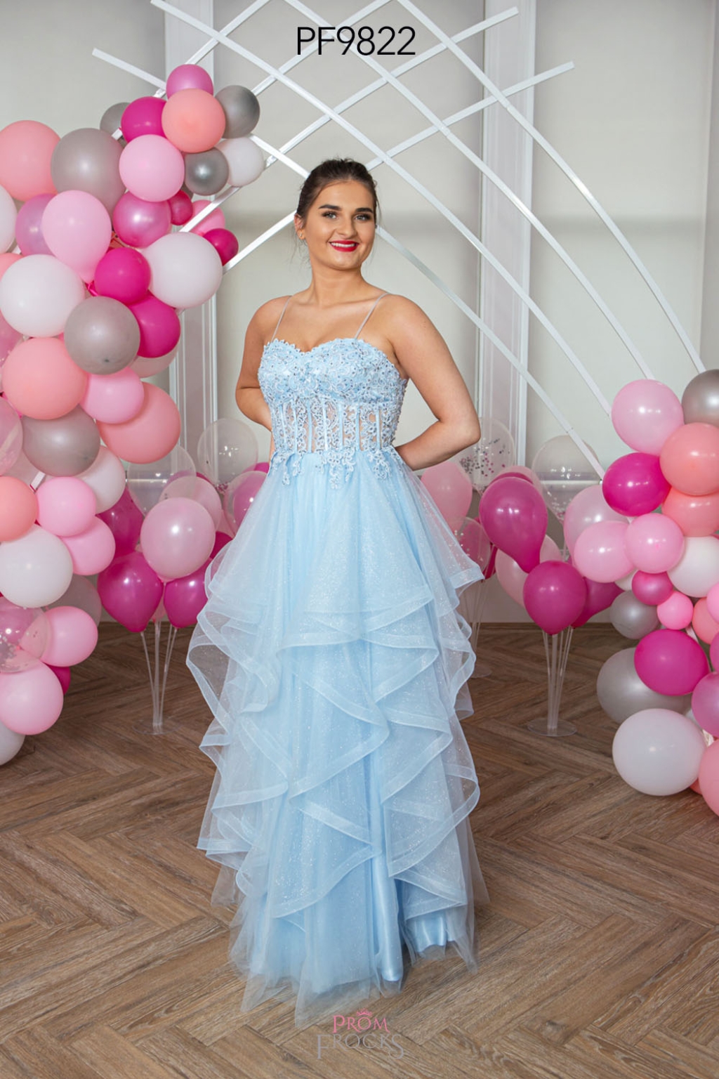 PF9822 PALE BLUE PROM/EVENING DRESS