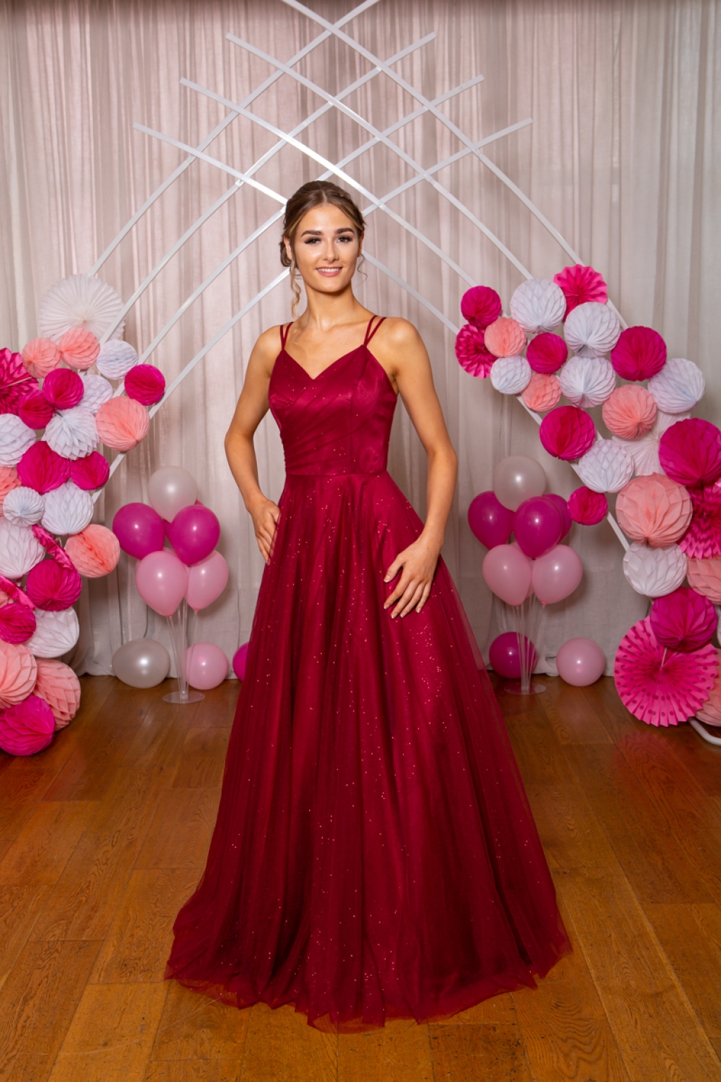 PF9721 Burgundy Prom/Evening Dress