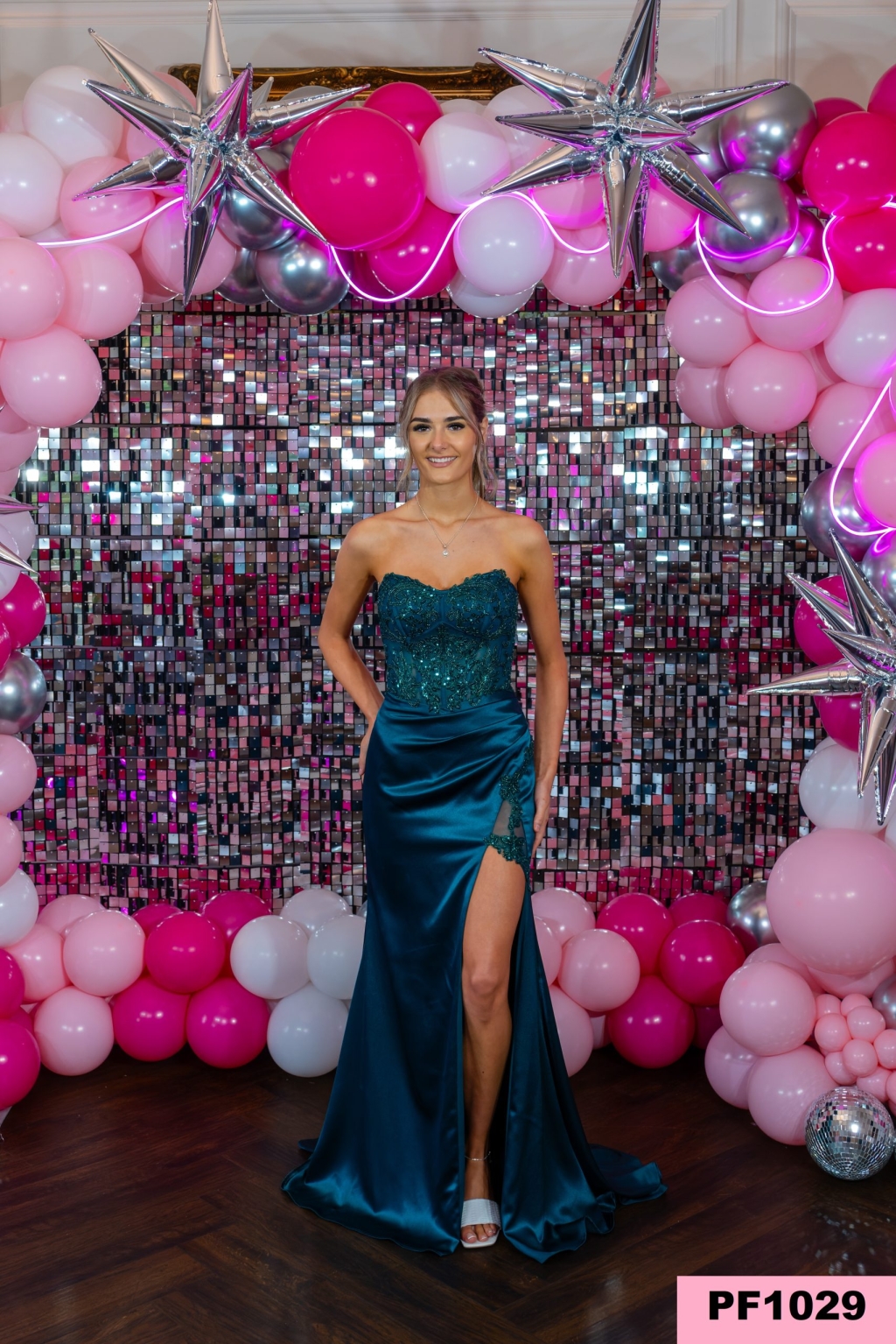 PF1029 Teal Prom/Evening Dress