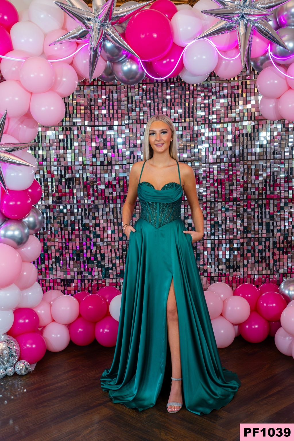 PF1039 Green Prom/Evening Dress