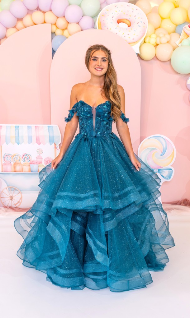 PF1117 Teal Prom/Evening Dress
