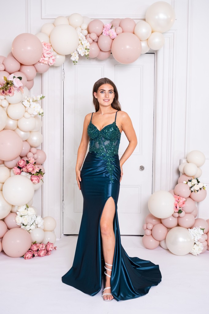 PF1249 Teal Prom/Evening Dress