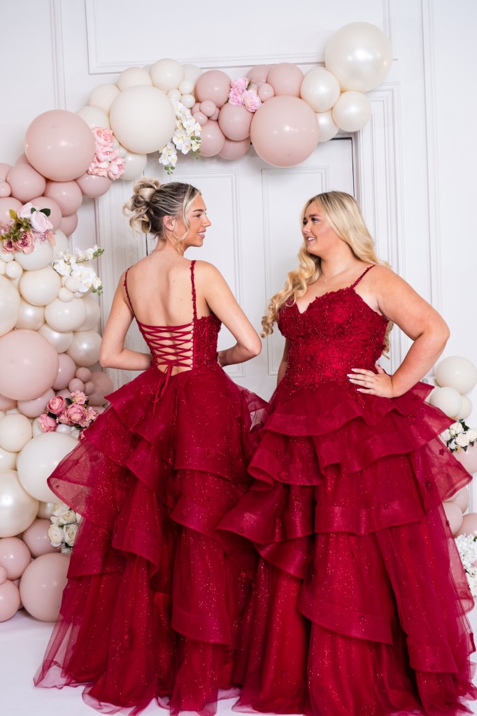 PF1201 Burgundy Prom/Evening Dress