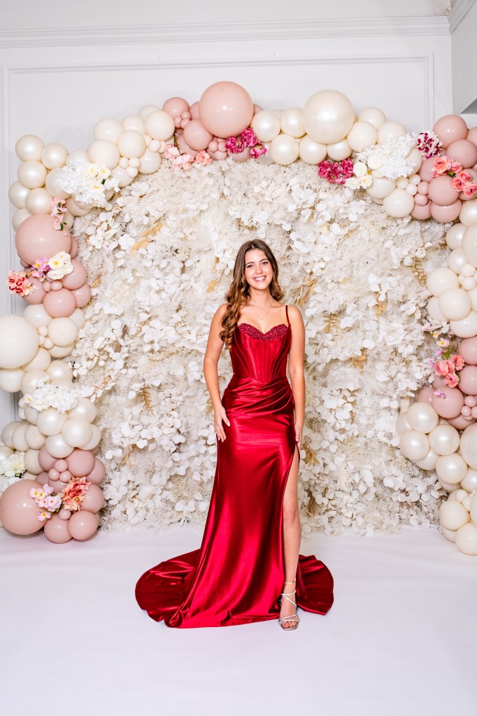 PF1245 Burgundy Prom/Evening Dress